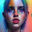 Placeholder: a woman's face with a multicolored background, a hyperrealistic painting by Sam Spratt, cgsociety, generative art, detailed painting, glitch art, chromatic