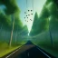 Placeholder: a road system suspended above forest