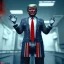 Placeholder: Donald trump in a skirt with tattoos cyberpunk very detailed cinematic unreal engine photo realistic