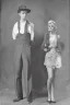 Placeholder: Full body portrait, painting, medium shot lady style of Bonnie and Clyde