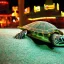 Placeholder: turtle in the amusement park in the middle of the night