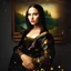 Placeholder: Imagine Mona Lisa as a modern girl, modern suit, tie, tuxedo, lifting effect makeup, nude lips, glitter - glitter, full color eyelids, ultra quality, hyper detailed, digital art, 8k