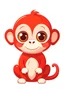 Placeholder: Make a cute cartoon monkey with red long hair