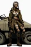 Placeholder: tank girl sit on mechanic sputnik vehicule