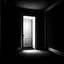 Placeholder: the door is a dark white room with a small light