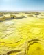 Placeholder: A light yellow wasteland with acid pools designed in ancient Egyptian hieroglyphics painted by Zhang Lu