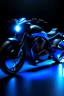 Placeholder: The design of a black motorcycle Luxurious has blue lighting embossed