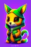 Placeholder: Close-up Portrait of a cool animation crypto animal character, cute, witty, striking and one of a kind, 2d