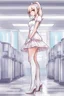 Placeholder: (full body:1.5)，(1girl:1.3),(view the viewer:1.4)，(anatomy correct:1.4),(Opaque pantyhose and pointed thick heels :1.3),(Dancing in the hospital:1.2),(Wearing a vanilla ice color sleeves mini dress :1.2),(Extra Long blonde Hair:1.2),(Accurate and perfect face:1.3),(Long legs and big feet:1.3),hyper HD, Ray traching, reflective light， structurally correct, Award-Awarded, high detail, lighten shade contrast, Face lighting ，cinematic lighting, masterpiece, super detailing, high quality, high detail