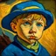 Placeholder: Retrato de un niño de perfil al estilo van goht
