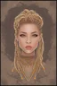 Placeholder: logo for a dreadlock website with a blonde dread headed lady with beads and wraps in her hair