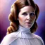 Placeholder: extremely detailed 8k hyperspace wallpaper,complete and photo realistic detailed head to waist stunning photo realistic portrait of carrie fisher as Princess Leia in star wars with photo realistic elegant but fine hair, brown eyes, professional majestic photo realistic painting by Ed Blinkey, Atey Ghailan, by Jeremy Mann, Greg Manchess, Antonio Moro, trending on ArtStation, Intricate, High Detail, Sharp focus, dramatic, by greg rutkowski, realism, beautiful and detailed lighting,