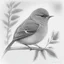 Placeholder: Realistic portrait drawing of a garden warbler tit