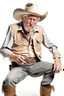 Placeholder: Bare drunk old cowboy in pants