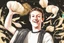 Placeholder: cute chibi mark zuckerberg with a big garlic in sunshine, watercolor and black in outlines, golden glitter, ethereal, cinematic postprocessing, bokeh, dof