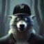 Placeholder: award winning portrait of a male lycanthrope humanoid wearing a baseball cap trucker hat anthropomorphic black wolf long vblack hair. character design by cory loftis, fenghua zhong, ryohei hase, ismail inceoglu and ruan jia. unreal engine 5, artistic lighting, highly detailed, photorealistic, fantasy