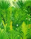 Placeholder: A lime green tropical jungle designed in ancient Greek mosaics painted by Henri Rousseau
