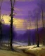 Placeholder: A purple winter forest painted by George Inness