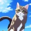 Placeholder: tabby cat animal, anime, ultra-detailed, white background, HD design by makoto shinkai, Granblue Fantasy