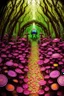 Placeholder: Illustration, Psychedelic art, human eye in a forest full of colourful mushrooms, vivid colours, intricate details, maze, gears, in the style of H.R.Giger, DMT, ultra detailed, photorealistic, top light, 35mm lens, fish-eye