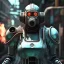 Placeholder: fallout 4 character, yohan diniz as robot in the streets of cyberpunk city filling up car, gaz station, unreal, spray paint, clay, vox model