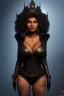 Placeholder: Pam Grier as evil queen in black leather, leather, busty, cleavage, angry, stern look. character design by cory loftis, fenghua zhong, ryohei hase, ismail inceoglu and ruan jia. unreal engine 5, artistic lighting, highly detailed, photorealistic, fantasy