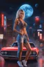 Placeholder: Ferastits - full body portrait, head to toe, Photorealistic, hyperrealism, Dazzling, Complex, dramatic, bold, attractive Cheyenna the Motley Crue babe, perfect, Athletic, toned body with tanned skin, perfectly formed body, cosmic clouds, neon cityscape, muscle cars, planets, moons, stars, cosmic vortex, bright red, every color in the rainbow, extremely detailed, lipstick, eyeshadow, eyeliner, mascara, rouge, photorealistic, 4k UHD Photograph,