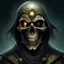 Placeholder: fantasy art, necromancer, sorcerer, aristocrat, skull mask with one open eye