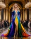 Placeholder: full length image gorgeous realistic professionals photography blond supermodel fashion magazine European beautiful woman,dressing luxurious clothing lady roaster colorful art conceptual, amazing artwork, hyper detailed, ultra maximalist quality, 8k, in catwalk fashion show luxurious