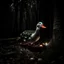 Placeholder: horror goose in forest with flashlight