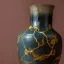 Placeholder: photo of a cracked ceramic vase repaired with gold, kintsugi, beautiful, vines and leaves, rosebuds, delicate, cinematic, high detail, beautiful composition, delicate arrangement, aesthetic, soft lighting, award winning photography, tender