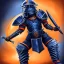 Placeholder: a fierce warrior in full navy blue and orange battle armor, with an S shaped shield, holding a basketball, a highly detailed illustration, background of Inka jungle, realistic render, 8 k, micro detail, intricate, elegant, centered, digital painting, Artstation, smooth, sharp focus, illustration, artgerm, tomasz alen kopera, peter mohrbacher, donato giancola, joseph christian leyendecker, wlop, boris vallejo