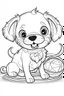 Placeholder: outline art for cute Dog coloring pages with sitch, white background, Sketch style, full body, only use outline, toddlers style, clean line art, white background, no shadows and clear and well outlined.