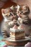 Placeholder: cute kittens eating cake