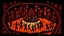 Placeholder: prehistoric religious ritual with Psilocybin in style of Warli painting orange, red to black