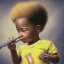 Placeholder: African American baby boy musician with piano modern art