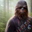 Placeholder: photorealistic and intricate portrait of chewbacca in star wars by Alyssa Monks, wearing beskar armor, deep dark colors, hyperdetailed, 32K, oil on canvas,