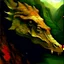 Placeholder: Dinosaur head oil painting. Leonor Fini