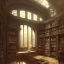 Placeholder: A study room with a mezzanine and dormer Windows, plants, bookcase, Beaux Arts architecture,interior design,medium long shot, point of perspective,by Jean Baptiste Monge, Epic cinematic, brilliant stunning, intricate, meticulously, detailed, dramatic atmospheric, maximalist digital matte painting