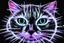 Placeholder: Black light art, neon cat