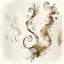 Placeholder: Create a sketch-like watercolour style composition of swirling smoke forming intricate patterns, representing the allure and excitement of the initial stages of hash enjoyment.