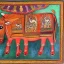 Placeholder: holy cow with wings in delhi indian painting style