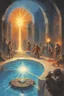 Placeholder: bright pool of radiance, power production, book illustration cover