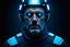 Placeholder: close-up portrait of a middle-aged man with cybernetic enhancements, wearing a futuristic neural interface helmet, glowing LED implants on face, cyberpunk aesthetics, highly detailed, cinematic lighting, soft shadows, emotional expression, realistic textures, 8k, HDR, full face