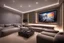 Placeholder: a dedicated home cinema room with LED ambient lighting in the walls