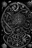 Placeholder: A highly intricate,complex, evil Lovecraftian mandala made of Lovecraftian elder gods,tentacled monstrosities,Elder Sign, Cthulhu,Yog-Sothoth,Nyarlathotep,Azathoth,pnakotic script, and occult symbols,black and white.