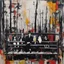 Placeholder: [[Part of the series by Jean-Paul Riopelle] The Addams family on a bench