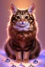 Placeholder: a christmas cat holding a basket of jewels and gems. His fur is realistic. The background is a romantic carpet bokeh digital painting extremely detailed studio lighting crisp quality and light reflections 8k cinematic lighting portrait photorealistic ultra detailed cinematic postprocessing focused