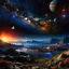 Placeholder: Beautiful view five planets Jupiter, Mercury, Venus, Uranus, Mars align sky universe filled with night stars constellations and milkyway. Modifiers: sharp focus extremely detailed Award winning photography fantasy intricate 8k beautiful dynamic lighting award winning fantastic view high definition crisp quality Unreal Engine colourful VRay