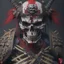 Placeholder: Ultra realistic rendering of samurai, steampunk, blood, guts,Detailed Fantasy Skeleton Horror, Skull bones, Skeleton fighter, D&D Detailed bones and skull, Dirty, Detailed Features, Refine, Refine skull, Human Skull darkred tones,